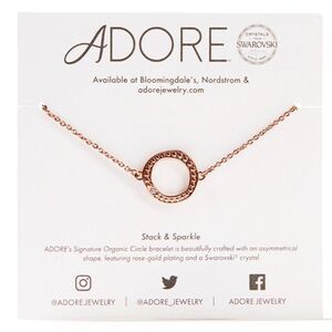 ❤️ Adore Organic Circle Swarovski Crystal bracelet Rose Gold Plated